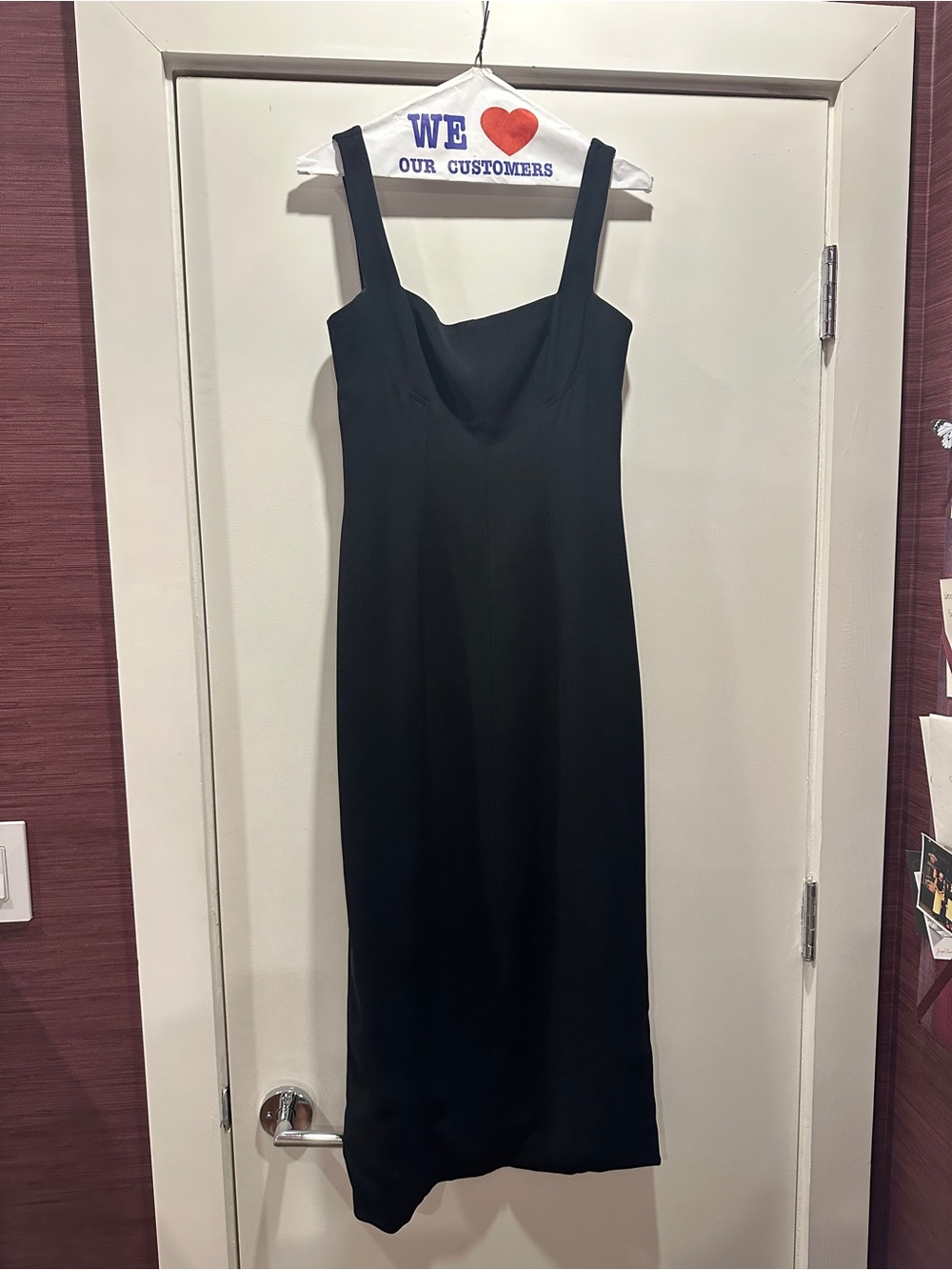 Lela Rose Square Neck Crepe Midi